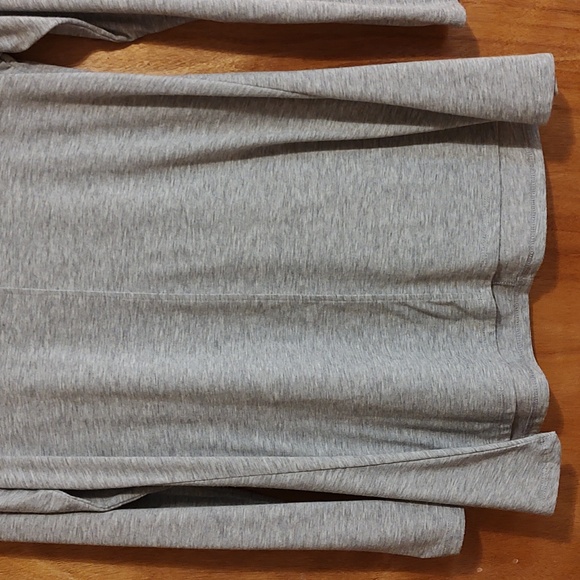 New Directions Cowl Neck Jersey Knit Trapeze Top Gray Long Sleeve Soft Comfy M - Picture 3 of 10